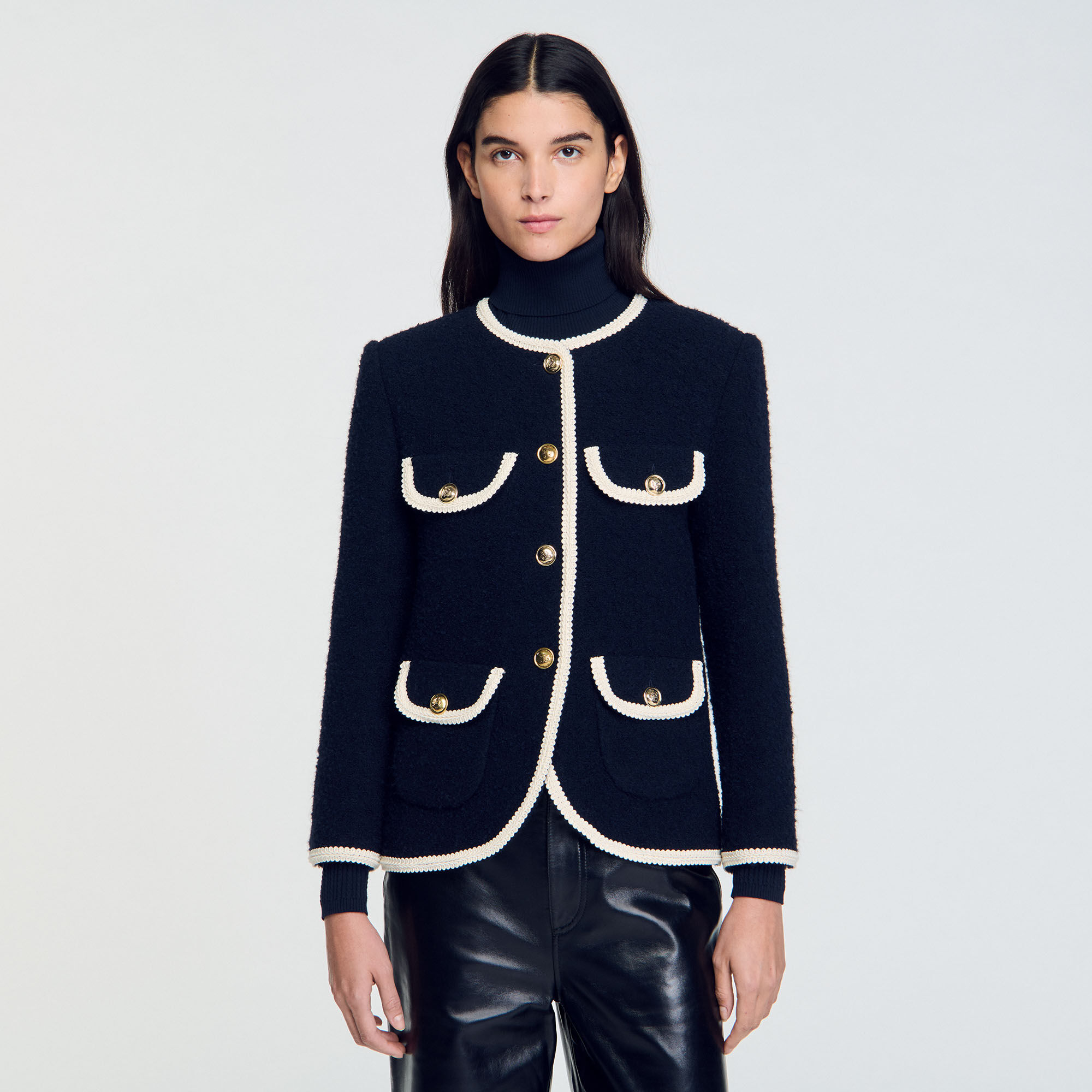 Lange Tweedjacke