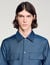 Baumwoll-Leinenhemd in Denim-Look