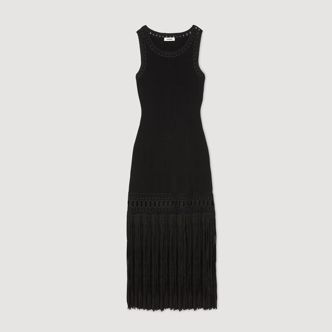 Strickkleid mit Fransen
