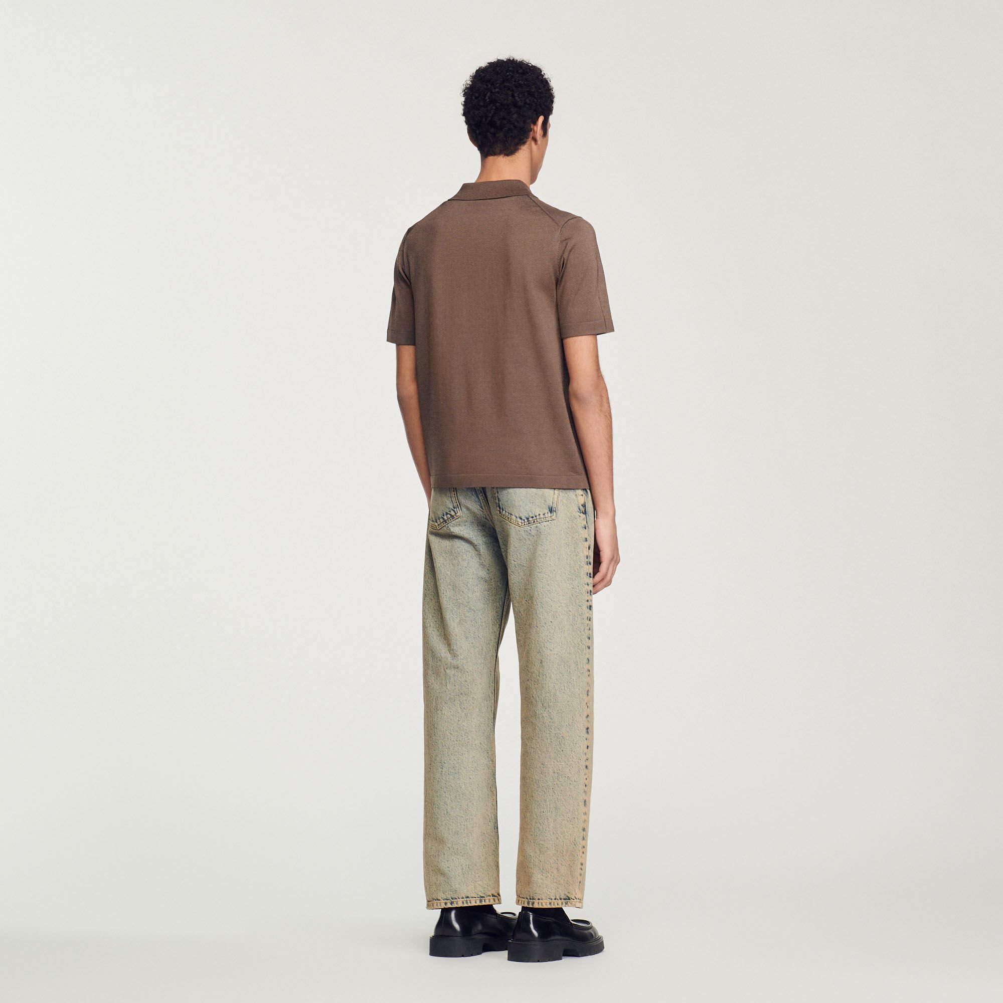 Poloshirt aus Strick mit Reißverschluss