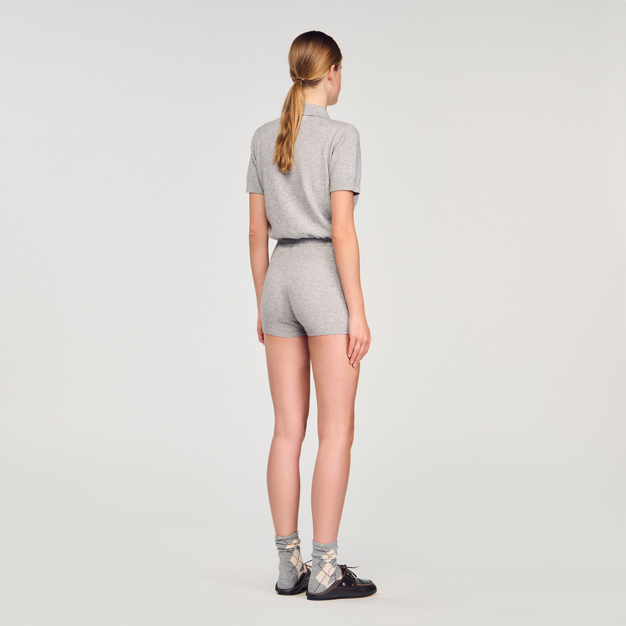 Shorts aus Strick mit Rautenmuster