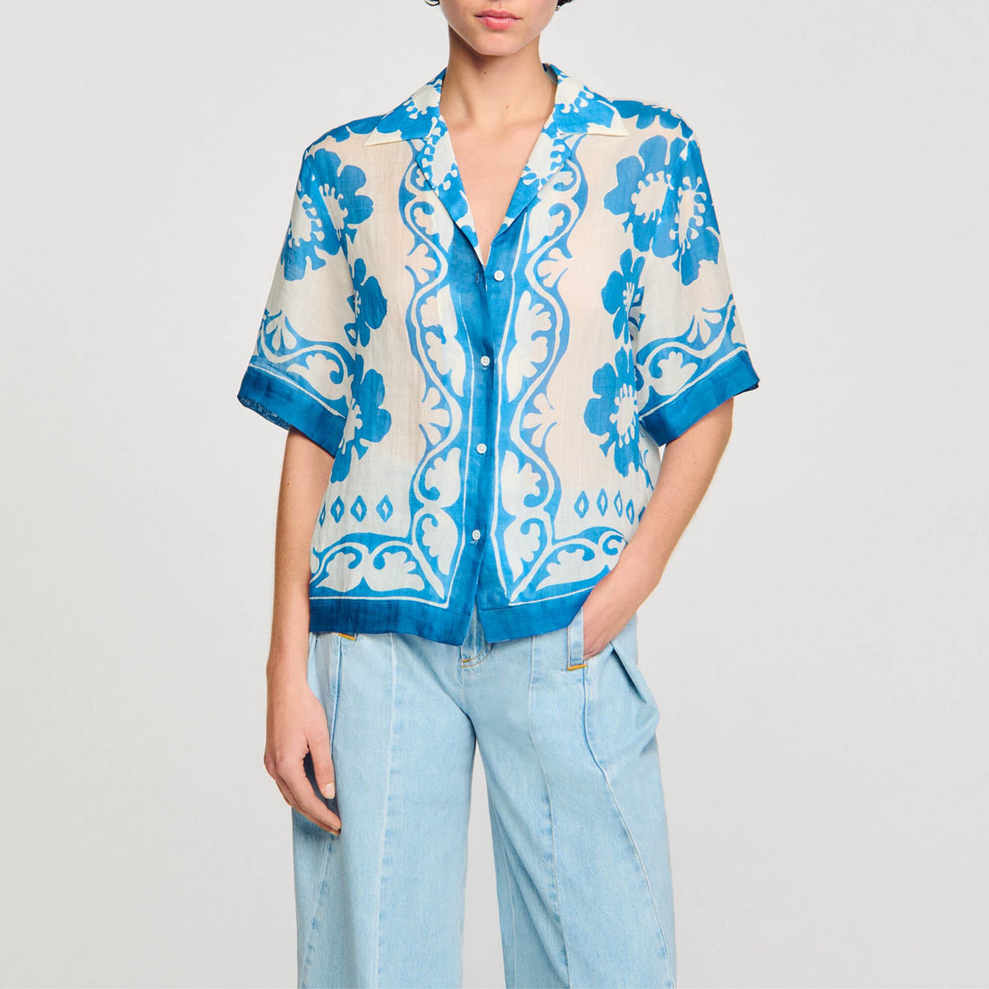 Hemdbluse mit Druckmotiv
