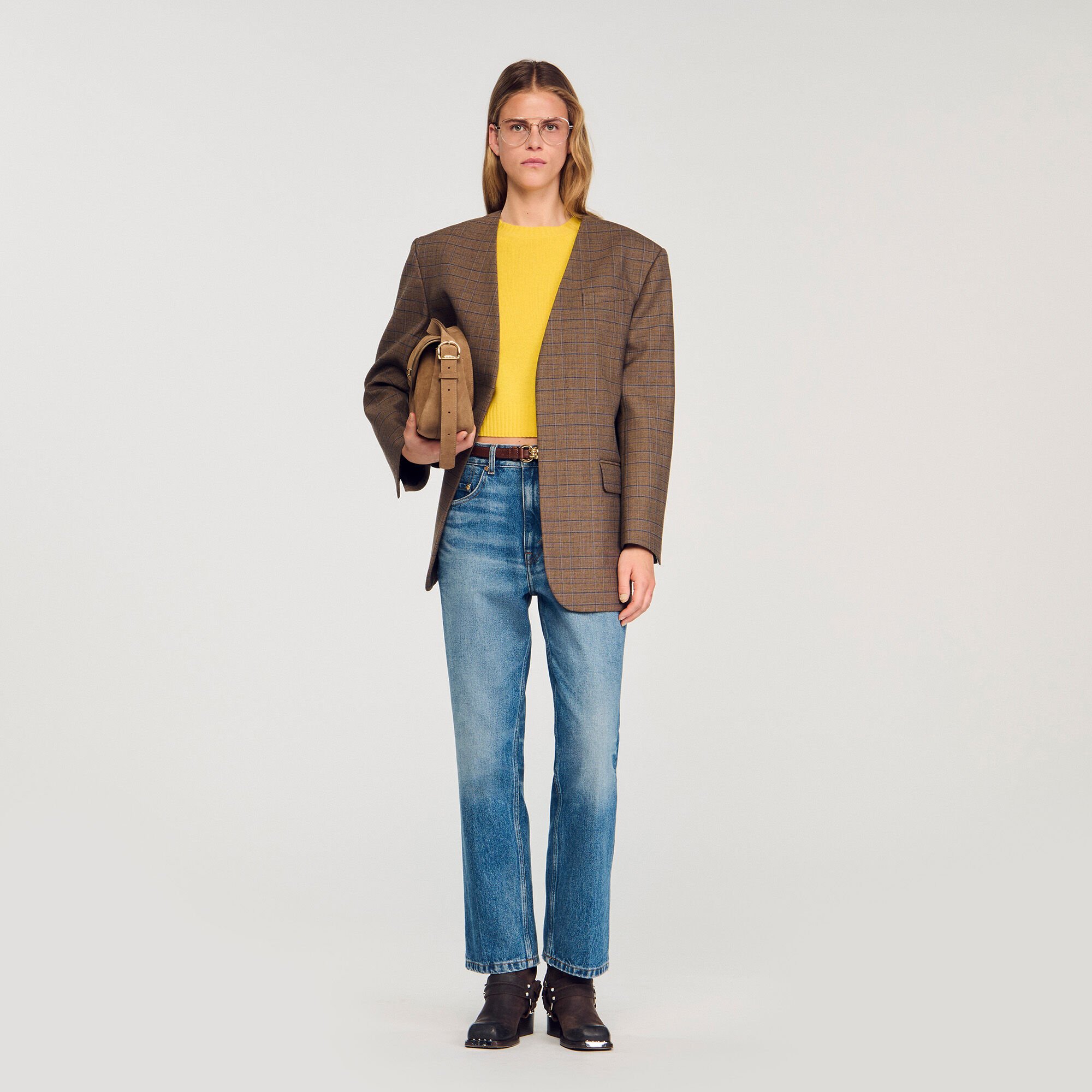 Oversize-Jacke mit Karomuster