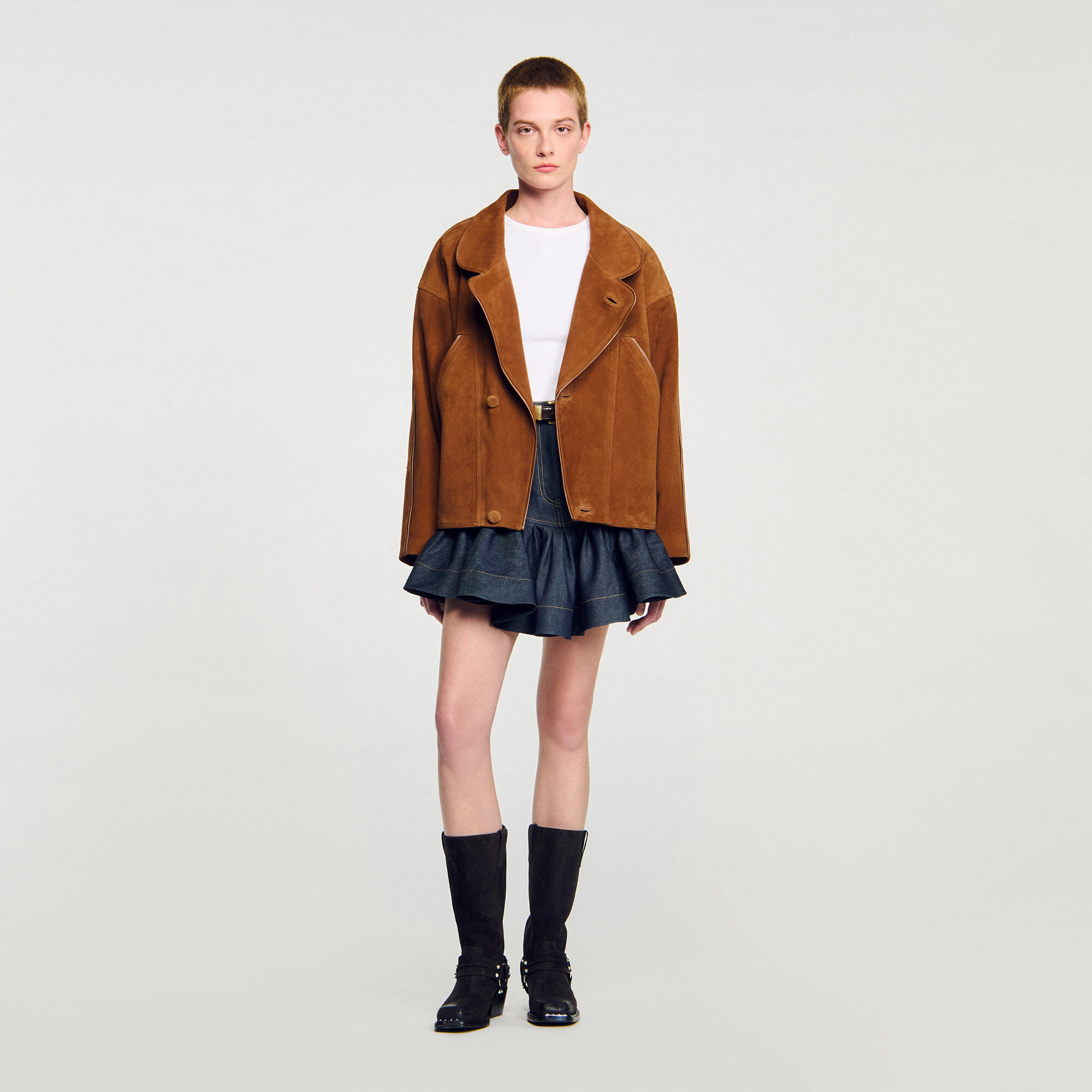 Oversize-Wildlederjacke