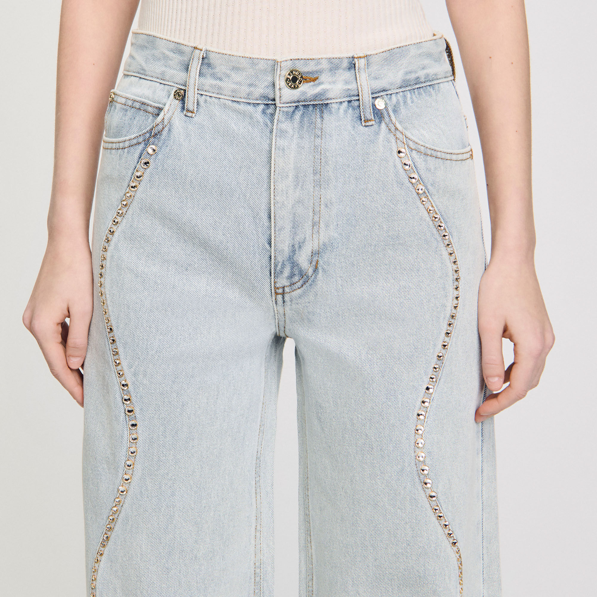 Jeans mit Strassstreifen