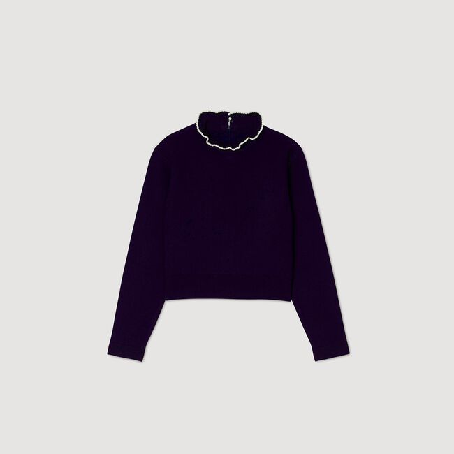 Pullover mit Rüschenkragen