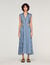 Langes Kleid mit Streifen und Leder