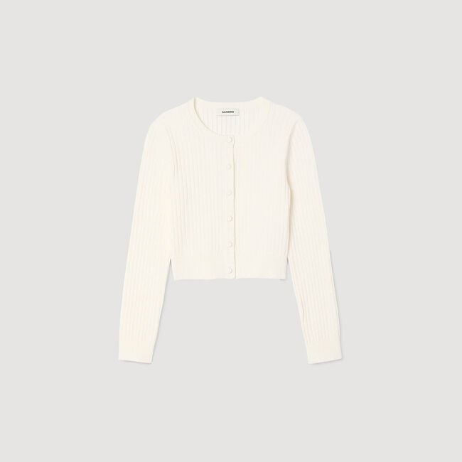 Kurzer Cardigan aus Rippstrick