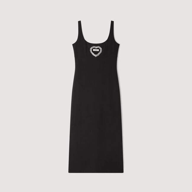 Langes Kleid mit Strassherz