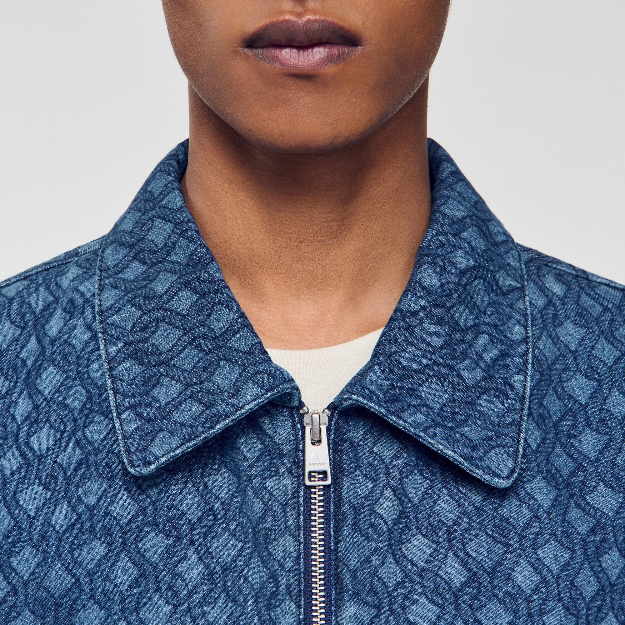 Jeansjacke mit Seilmuster