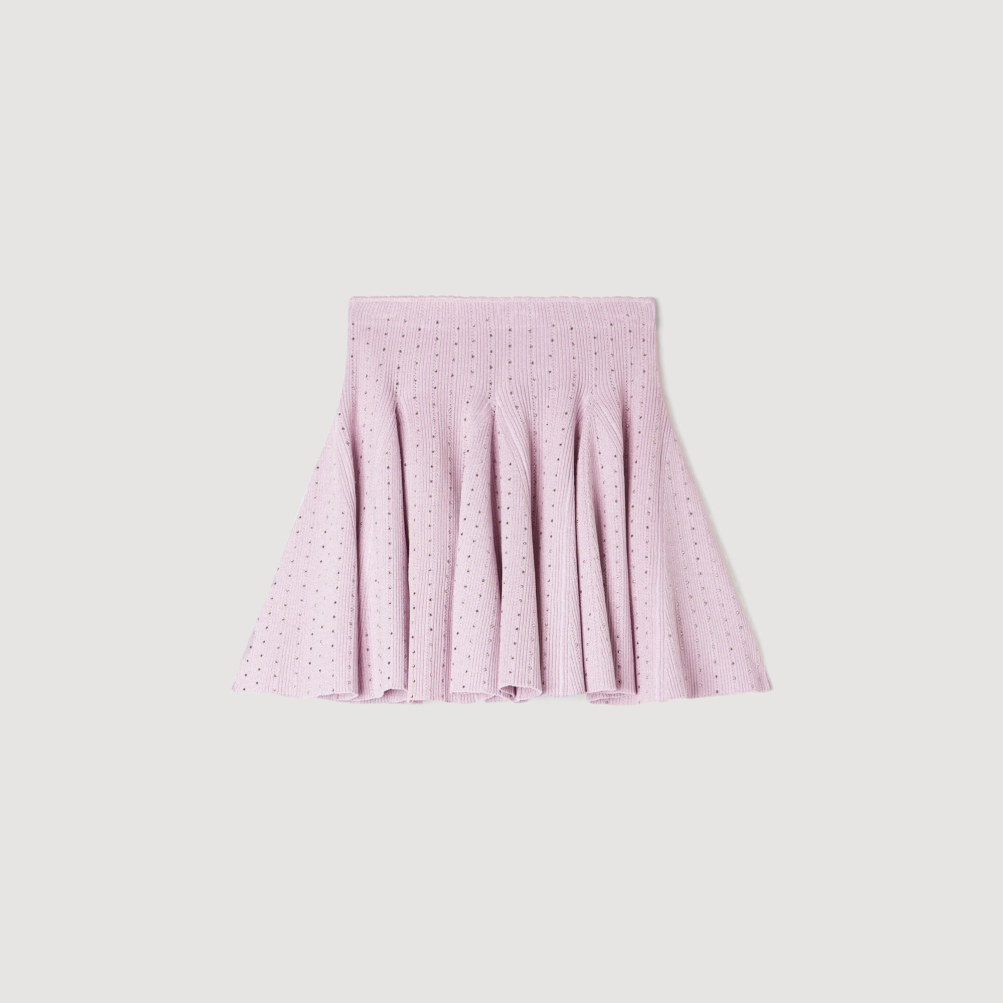 Kurzer Strickrock mit Strassbesatz