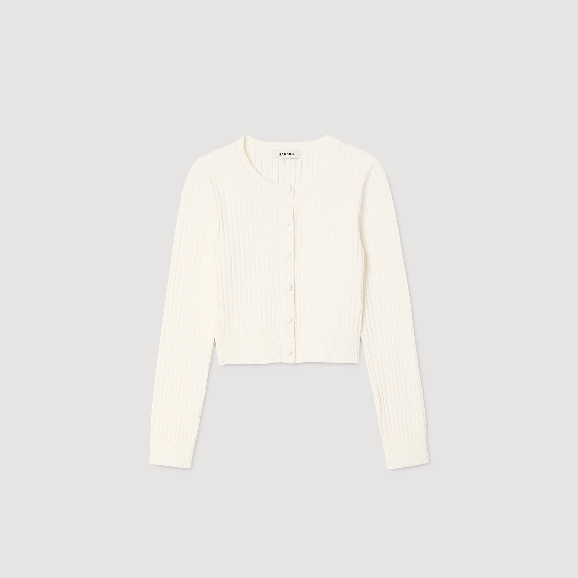 Kurzer Cardigan aus Rippstrick