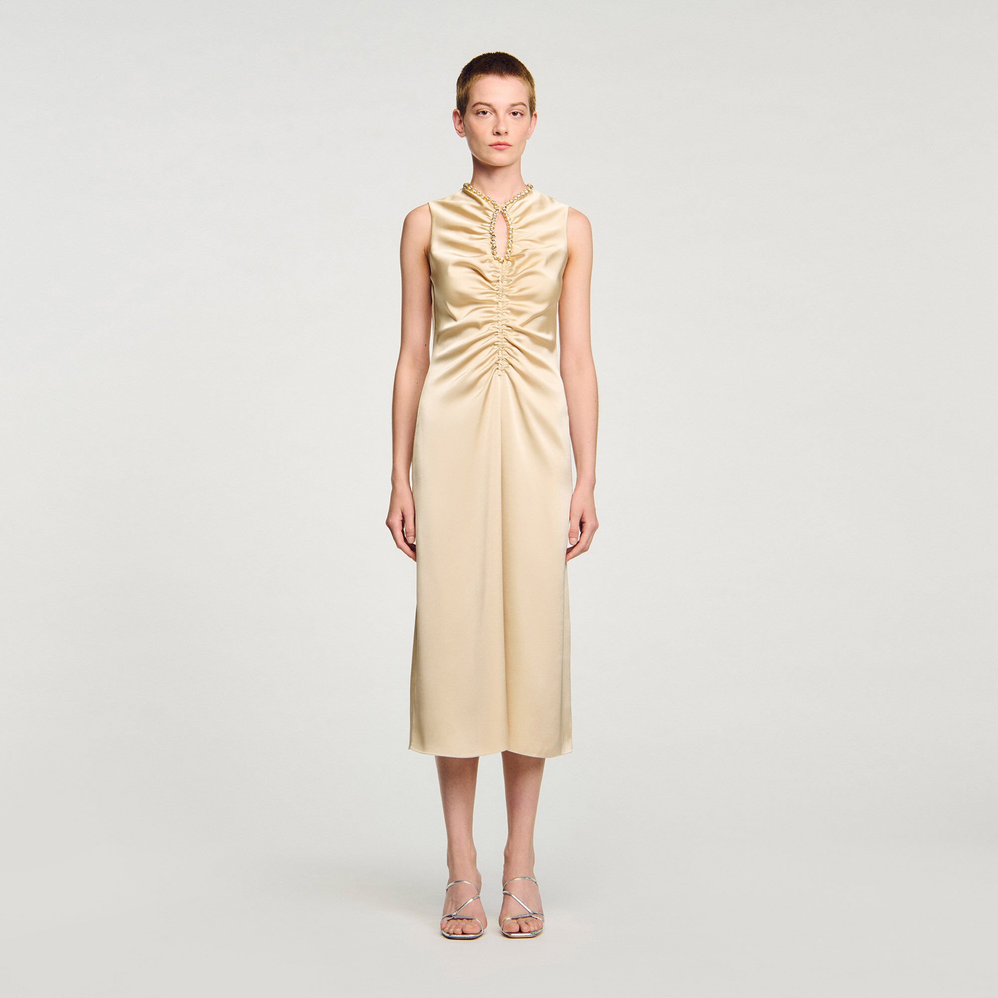 Midikleid mit Strassbesatz