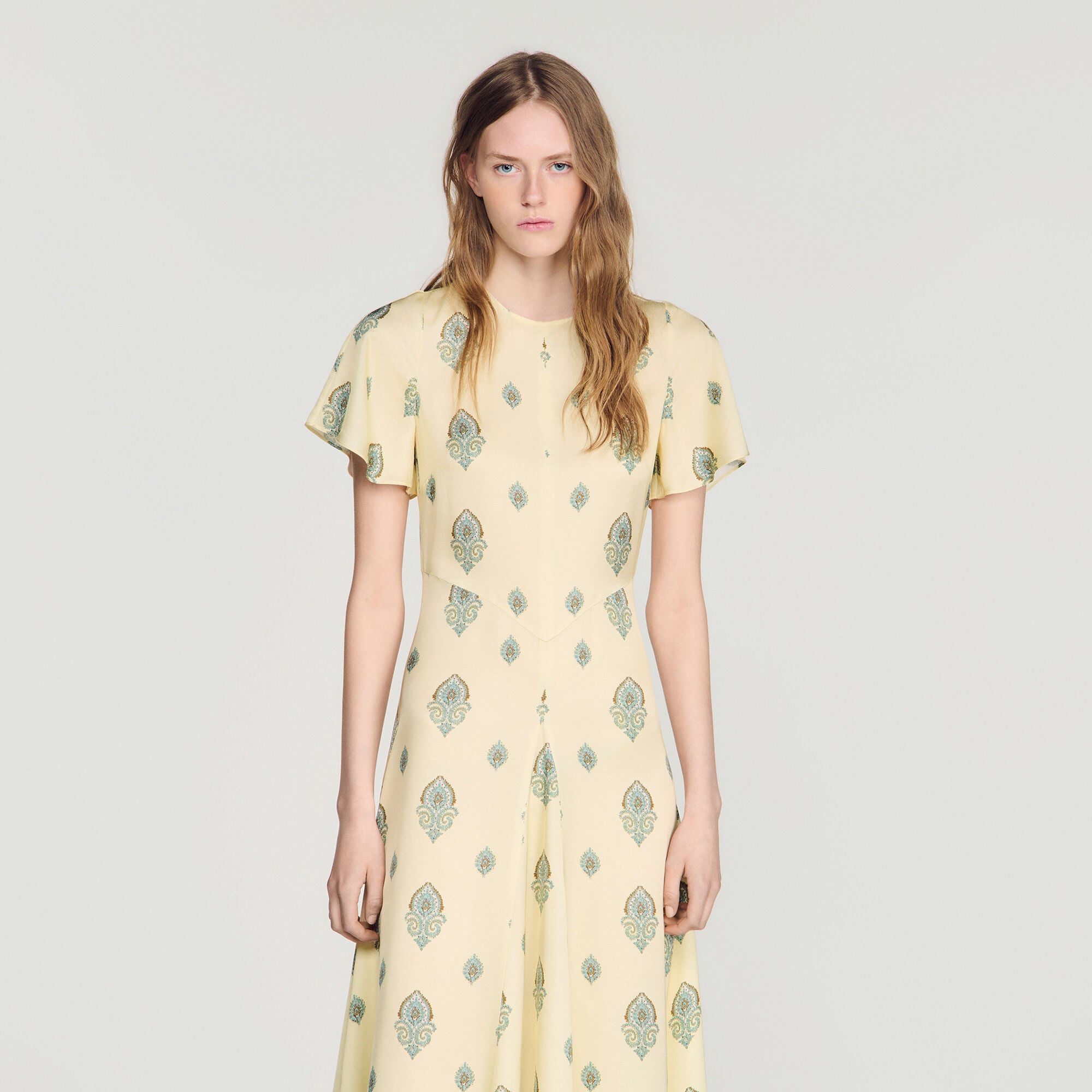 Langes Kleid mit Paisley-Muster