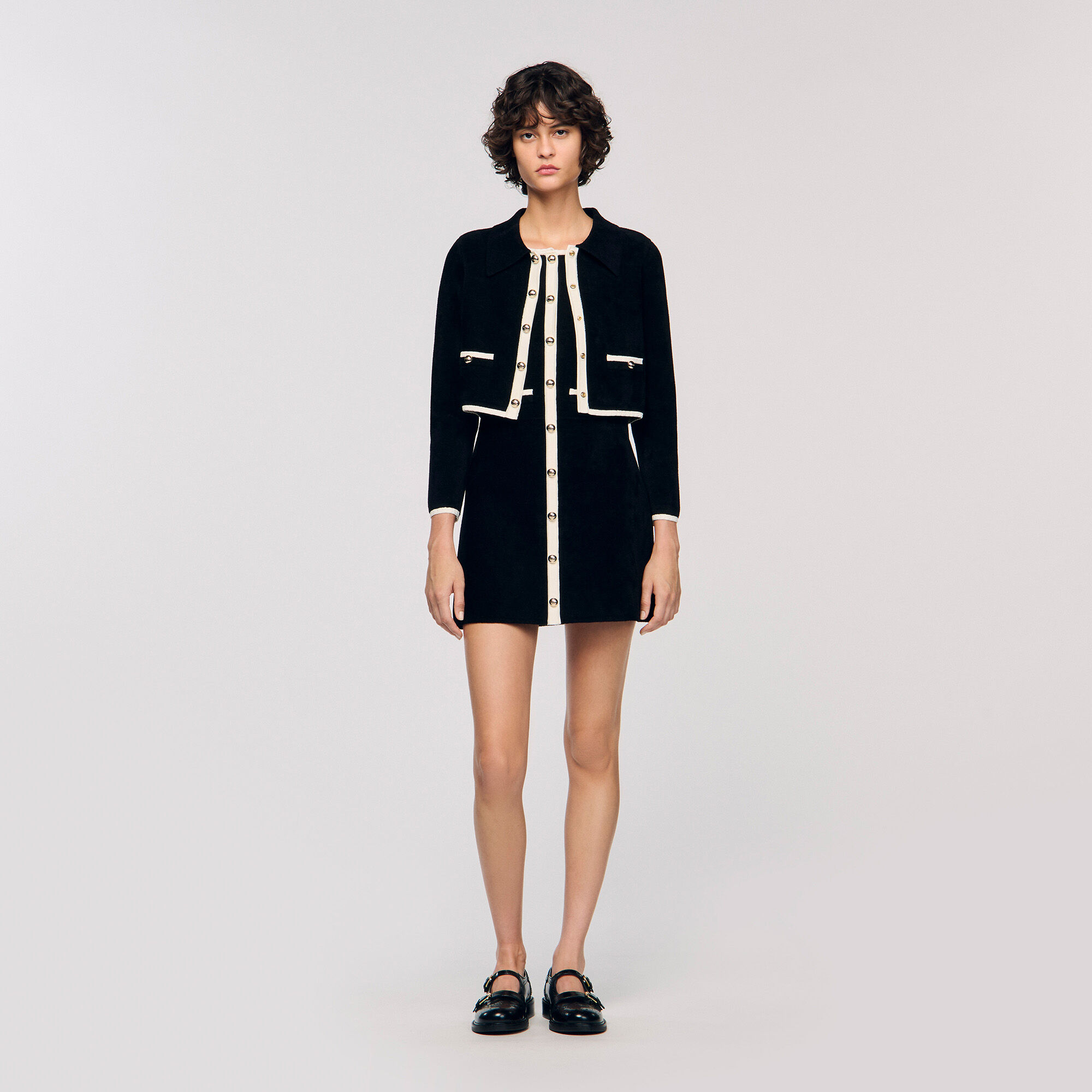 Zweifarbiger Hemd-Cardigan