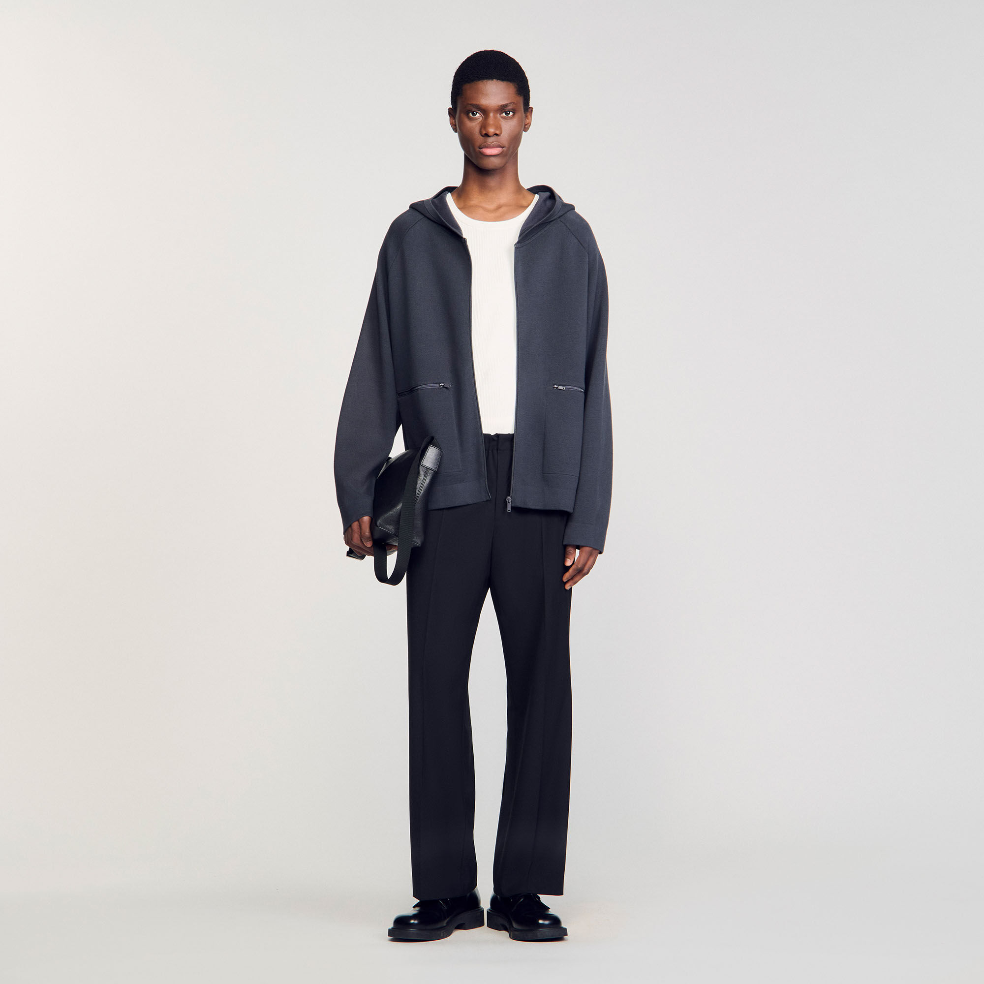 Cardigan mit Kapuze in Milano-Wolle