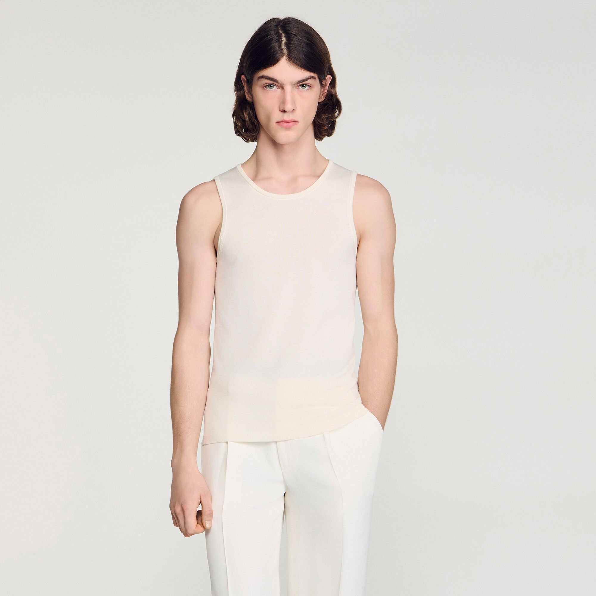 Strick-Tanktop mit Rundhals