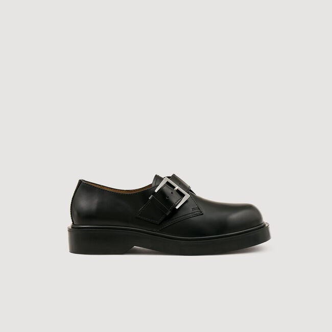 Derby-Schuhe aus glasiertem Leder