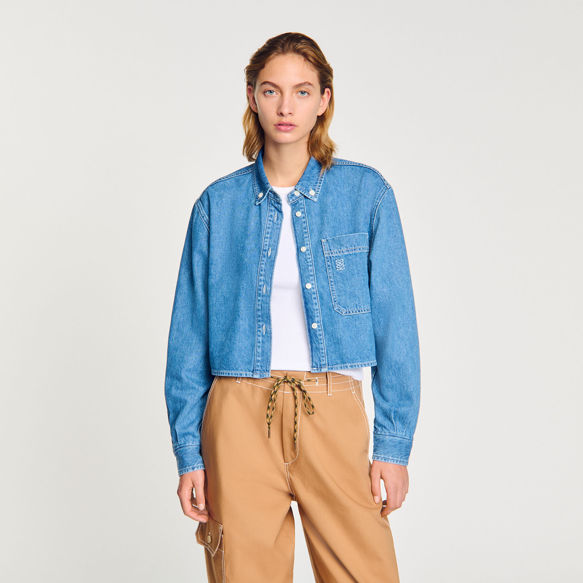 Kurzes Hemd aus Denim