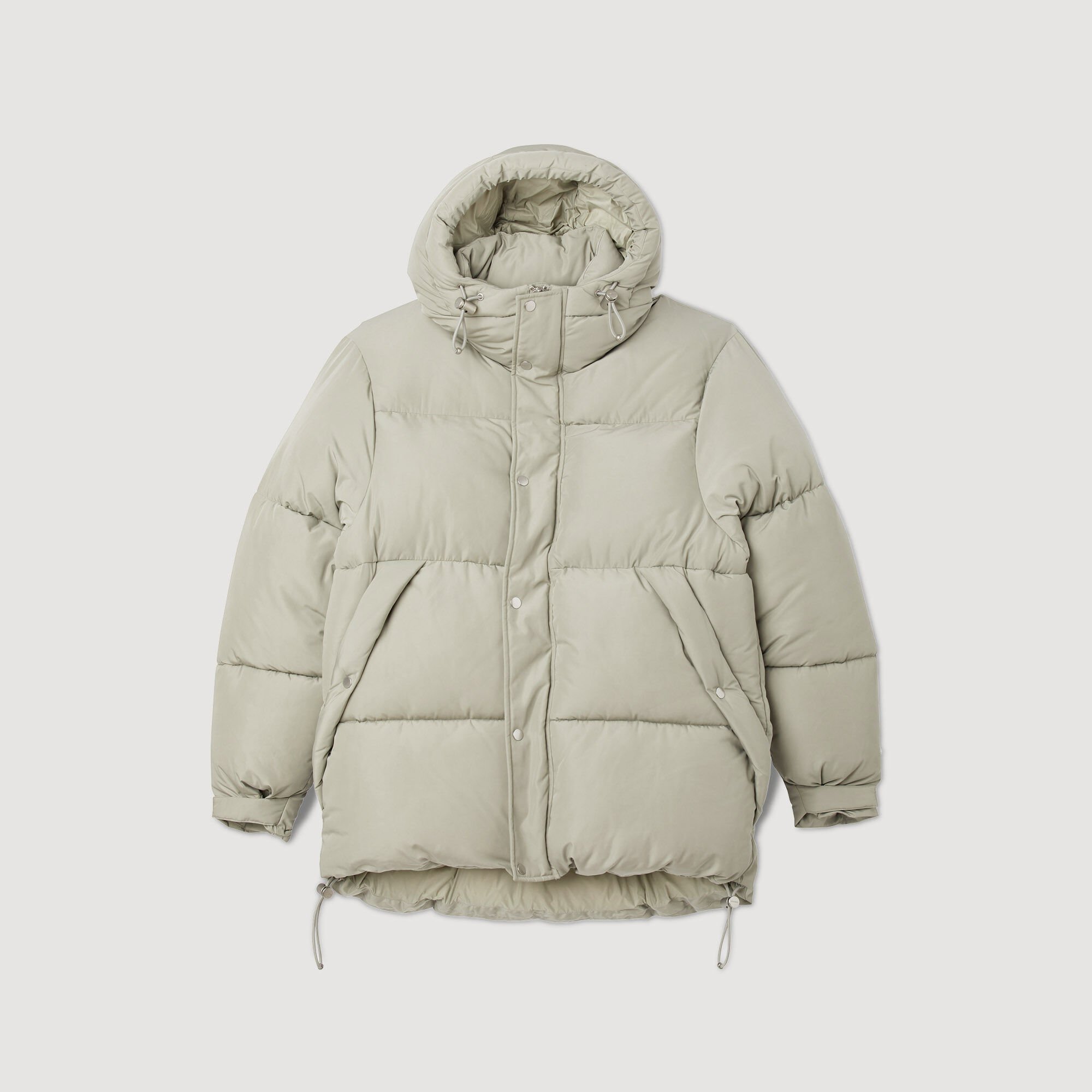 3/4-Daunenjacke mit Kapuze