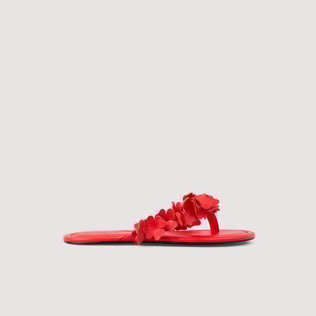 Ledersandalen mit Blumen
