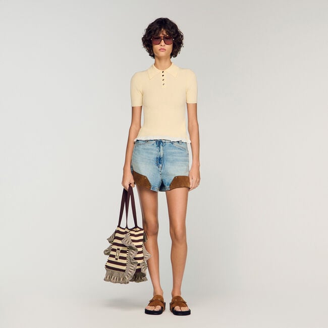 Strickpullover mit Polokragen