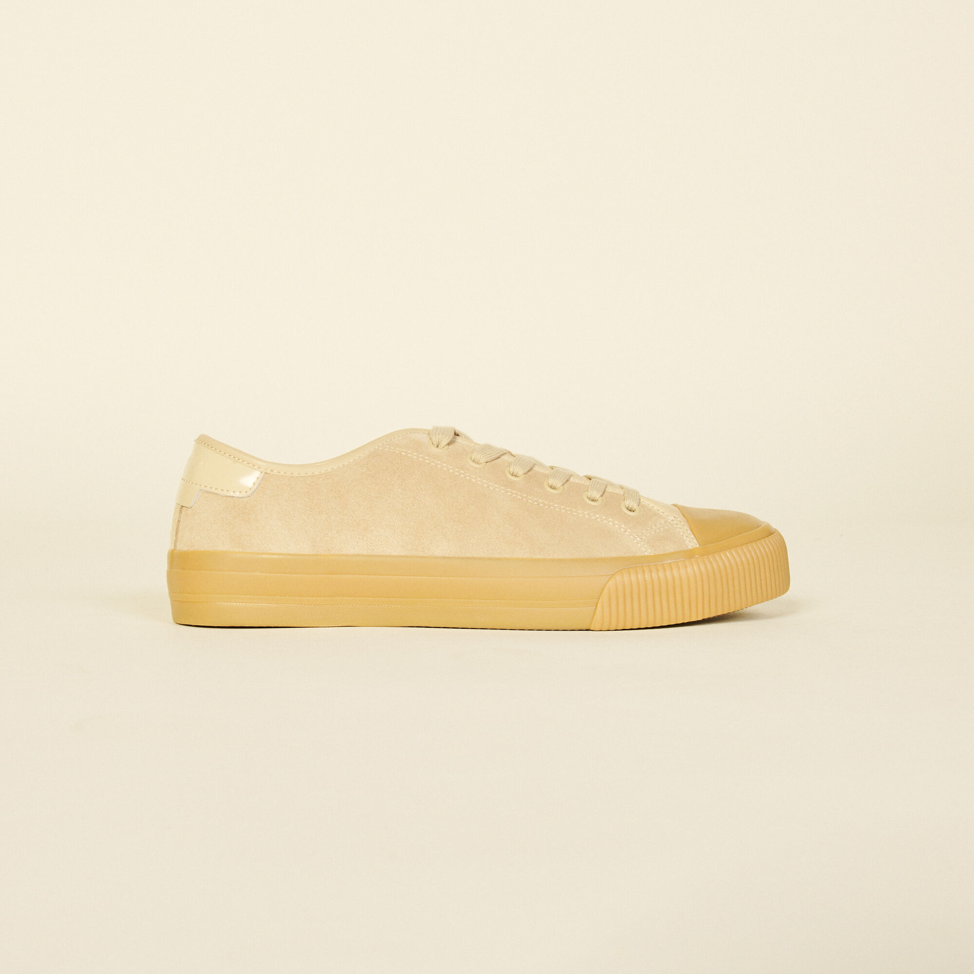 Niedrige Sneaker aus Spaltleder