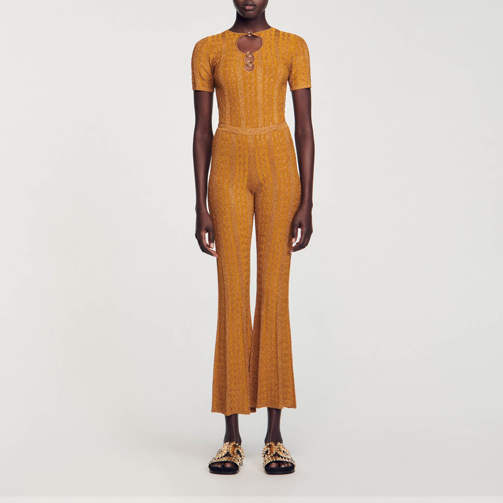 Hose aus Metallic-Strick