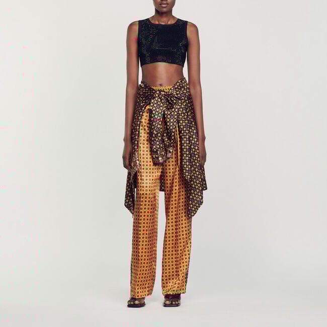 Kurzes Top Strassverzierung