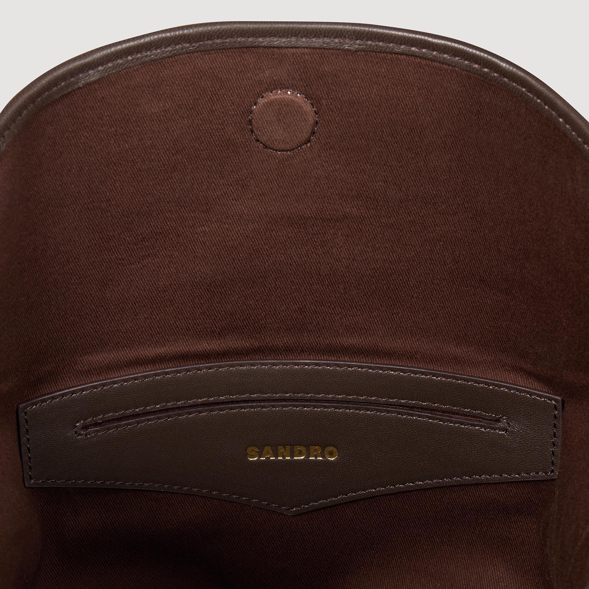 Beuteltasche aus Leder und Wildleder