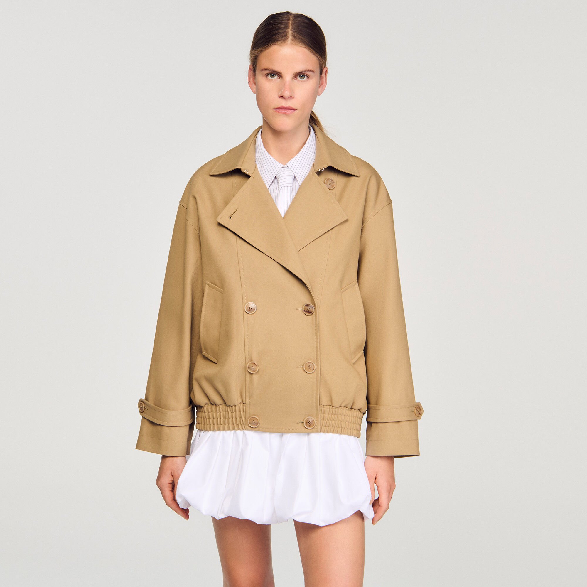 Kurzer Oversize-Trenchcoat