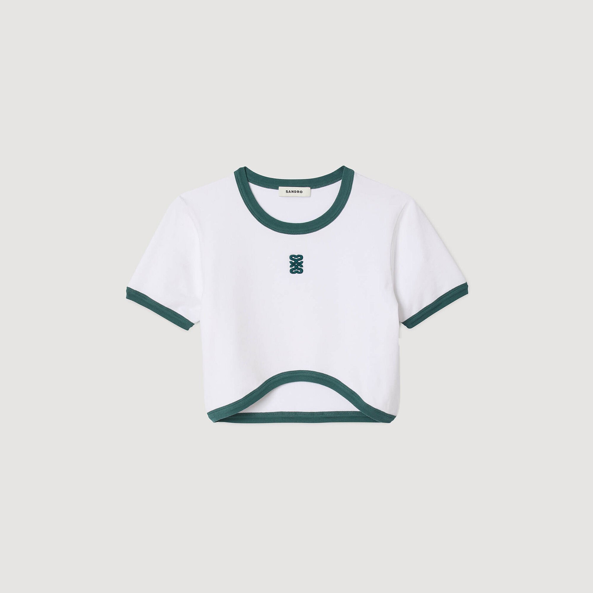 Zweifarbiges kurzes T-Shirt