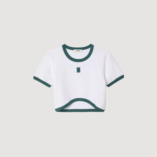 Zweifarbiges kurzes T-Shirt