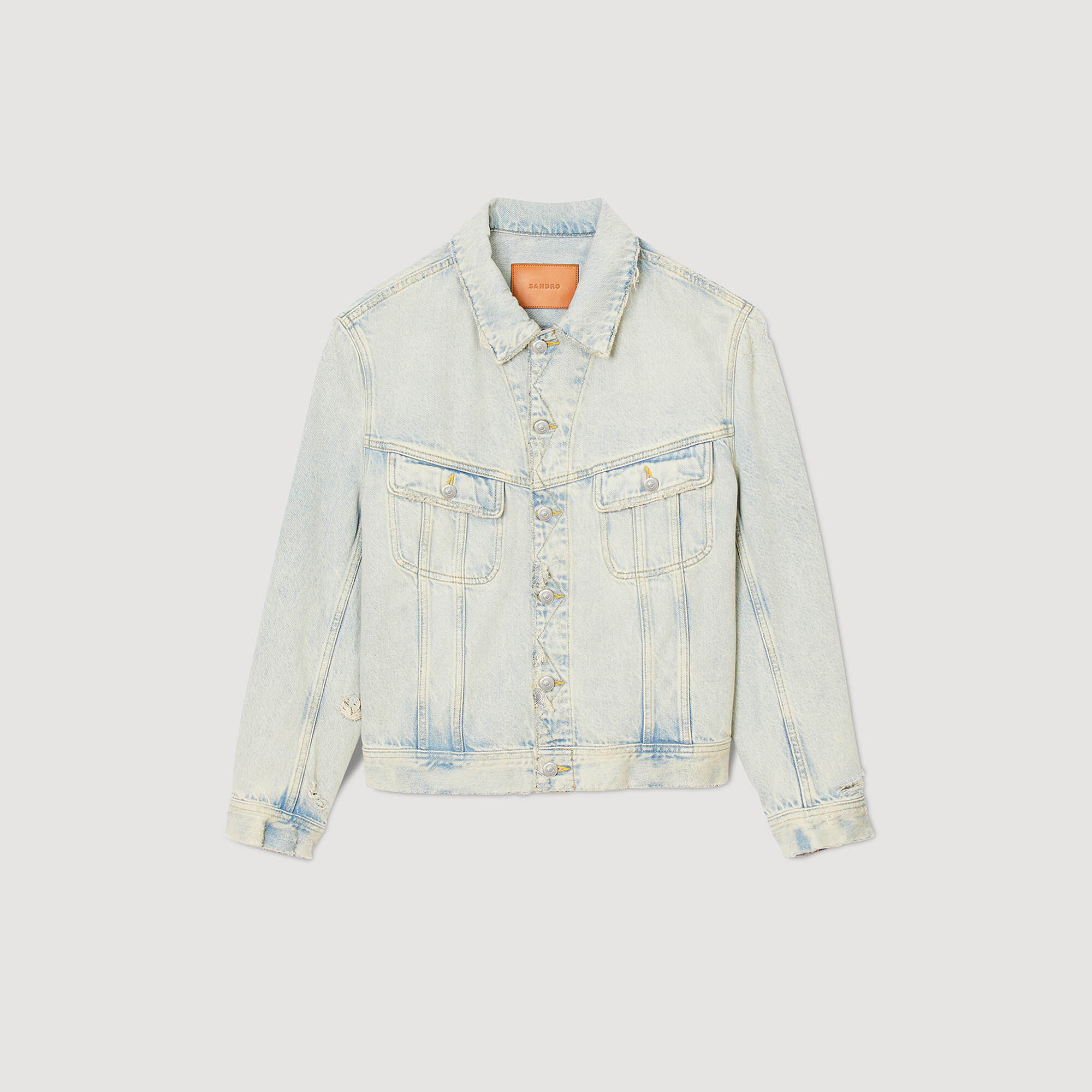 Blouson aus ausgewaschenem Denim