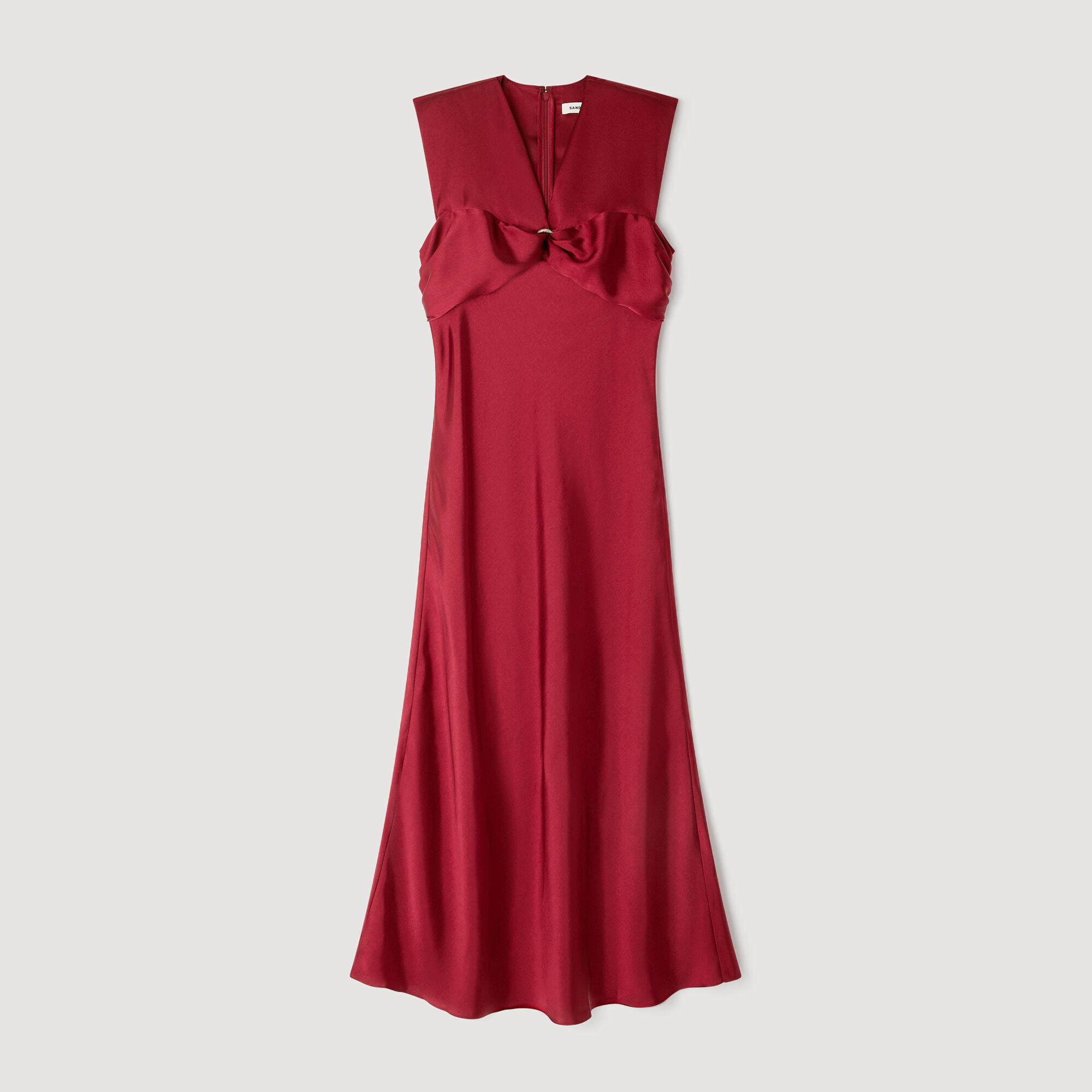 Langes Kleid mit V-Ausschnitt