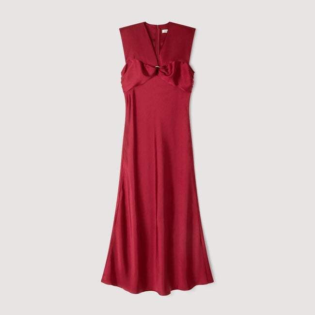 Langes Kleid mit V-Ausschnitt
