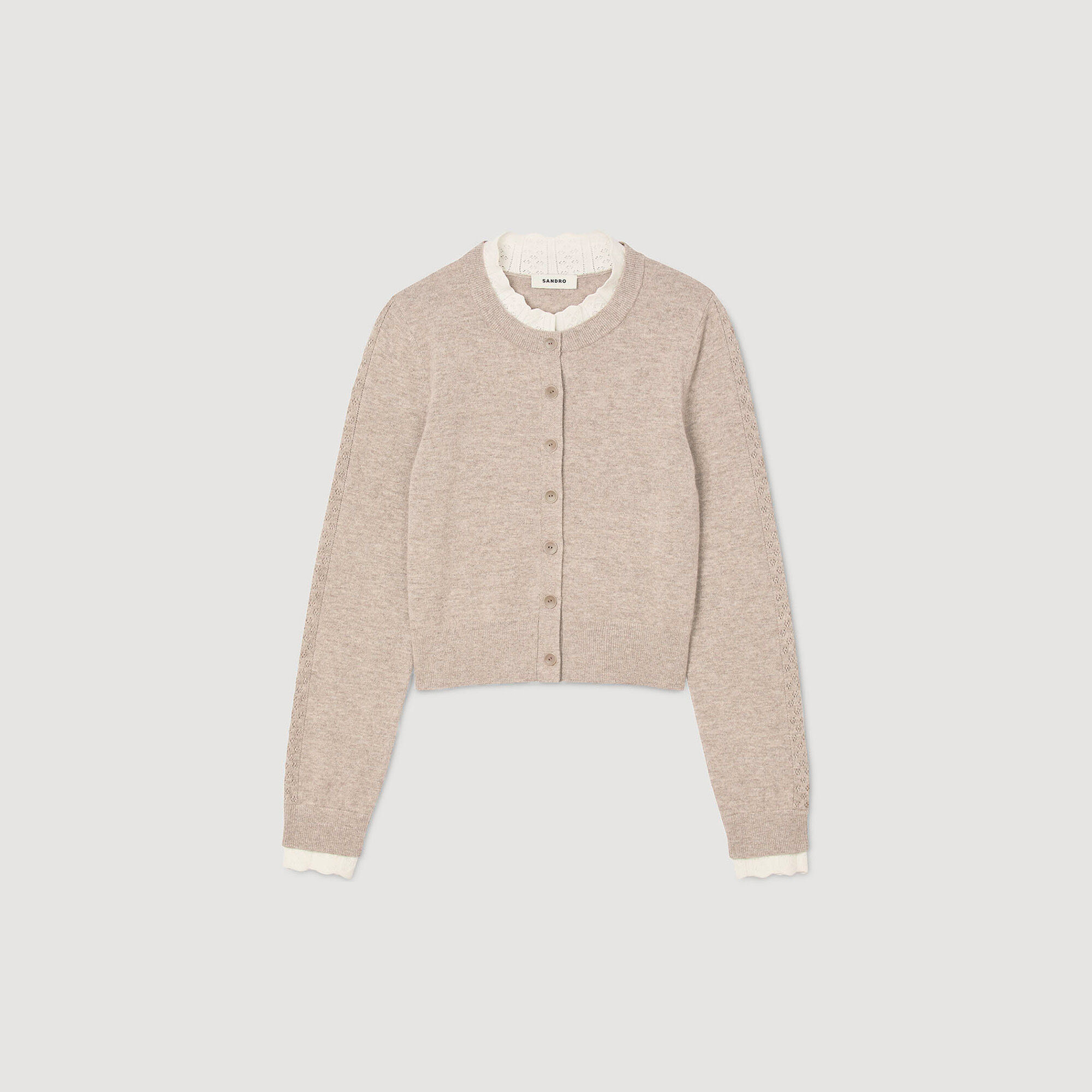 Cardigan mit Kontrastkragen