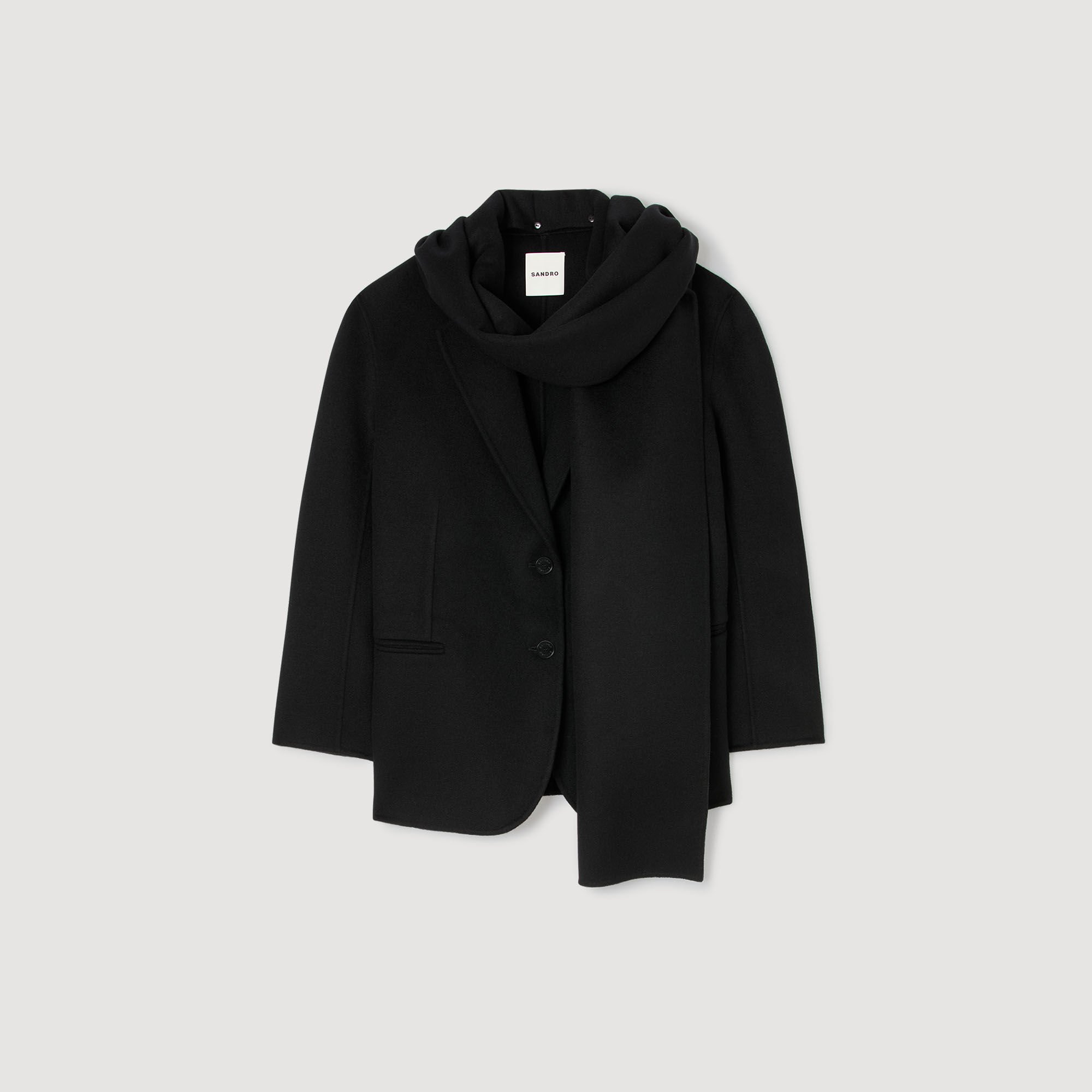 Kurzmantel mit integriertem Schal