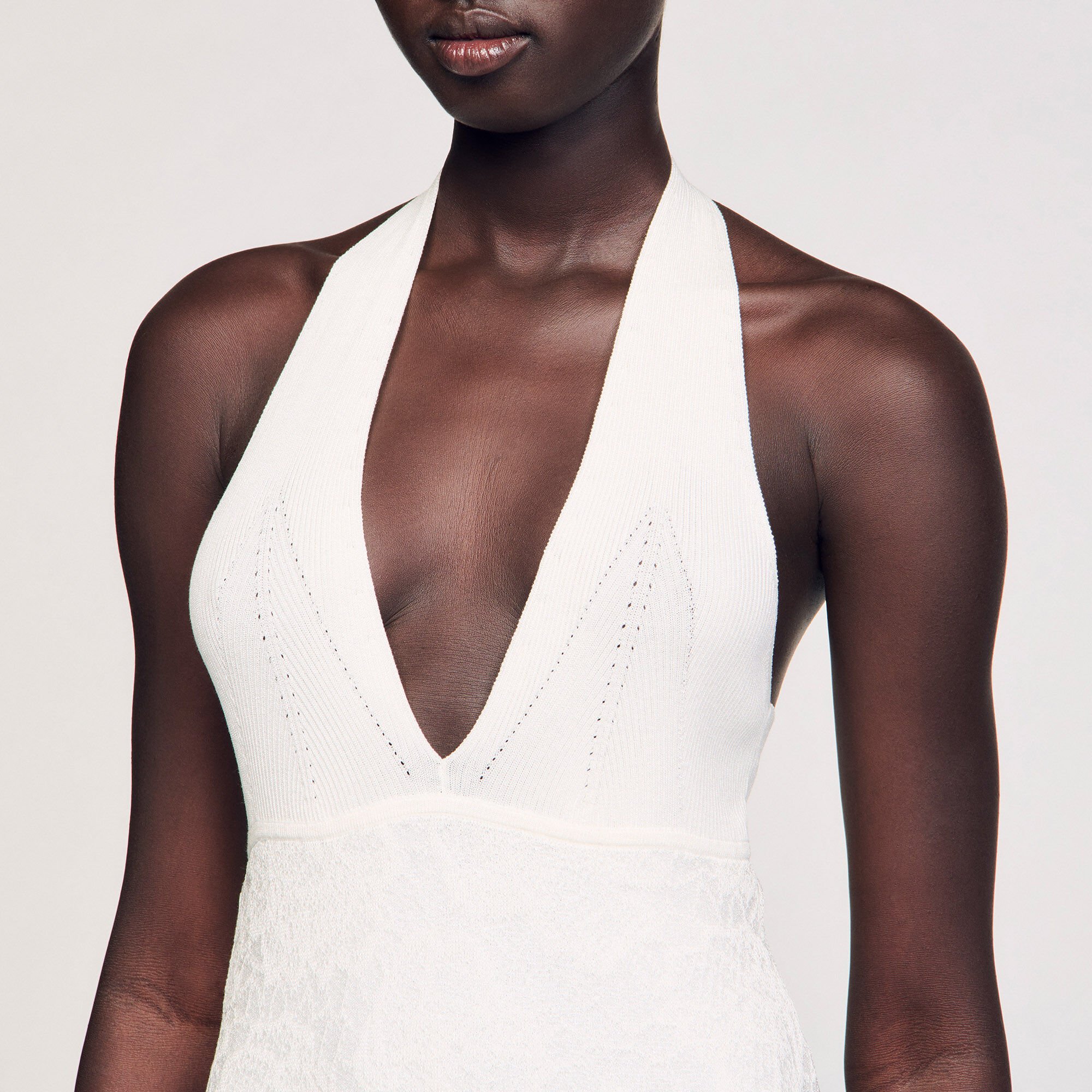 Langes Strickkleid