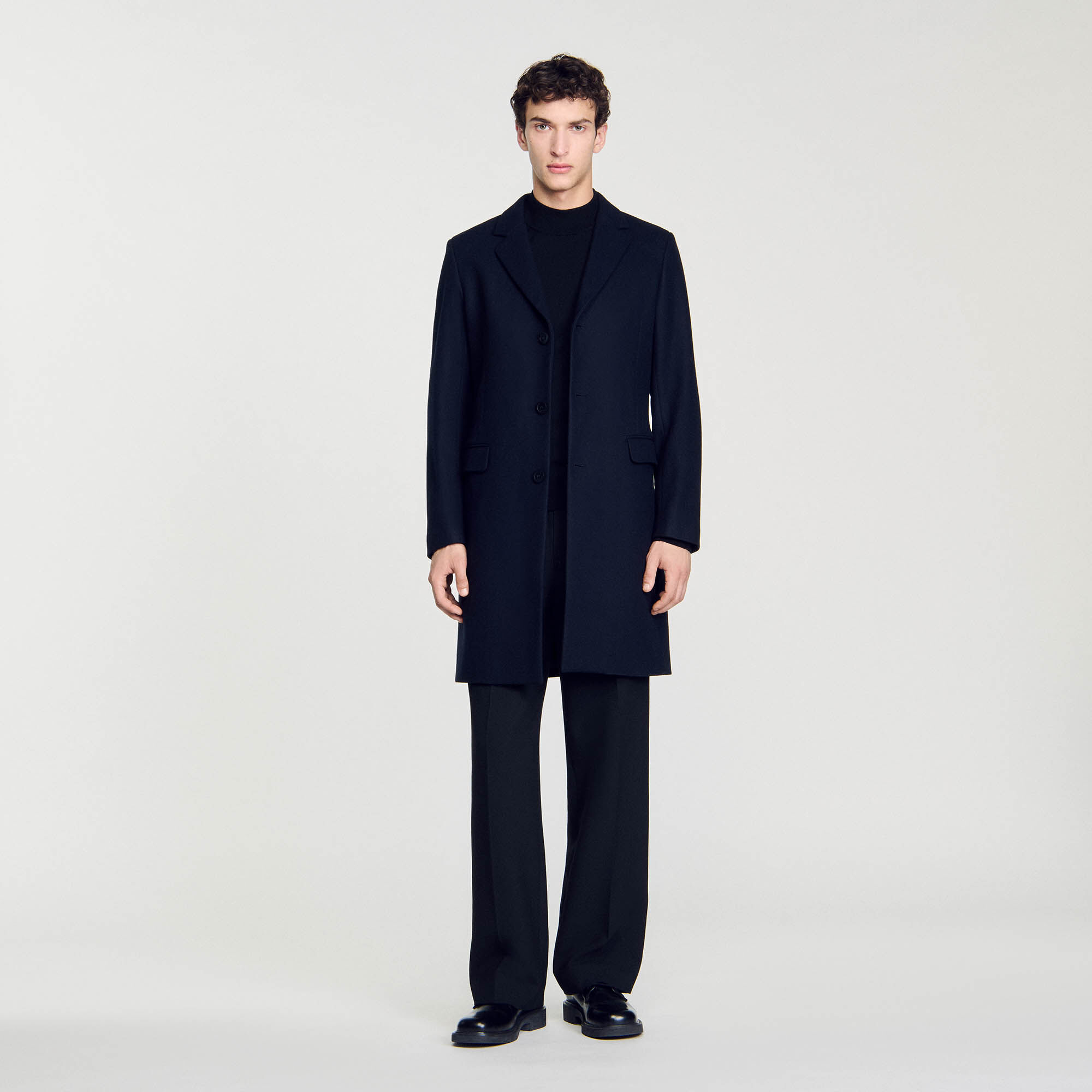 Sandro navy coat outlet