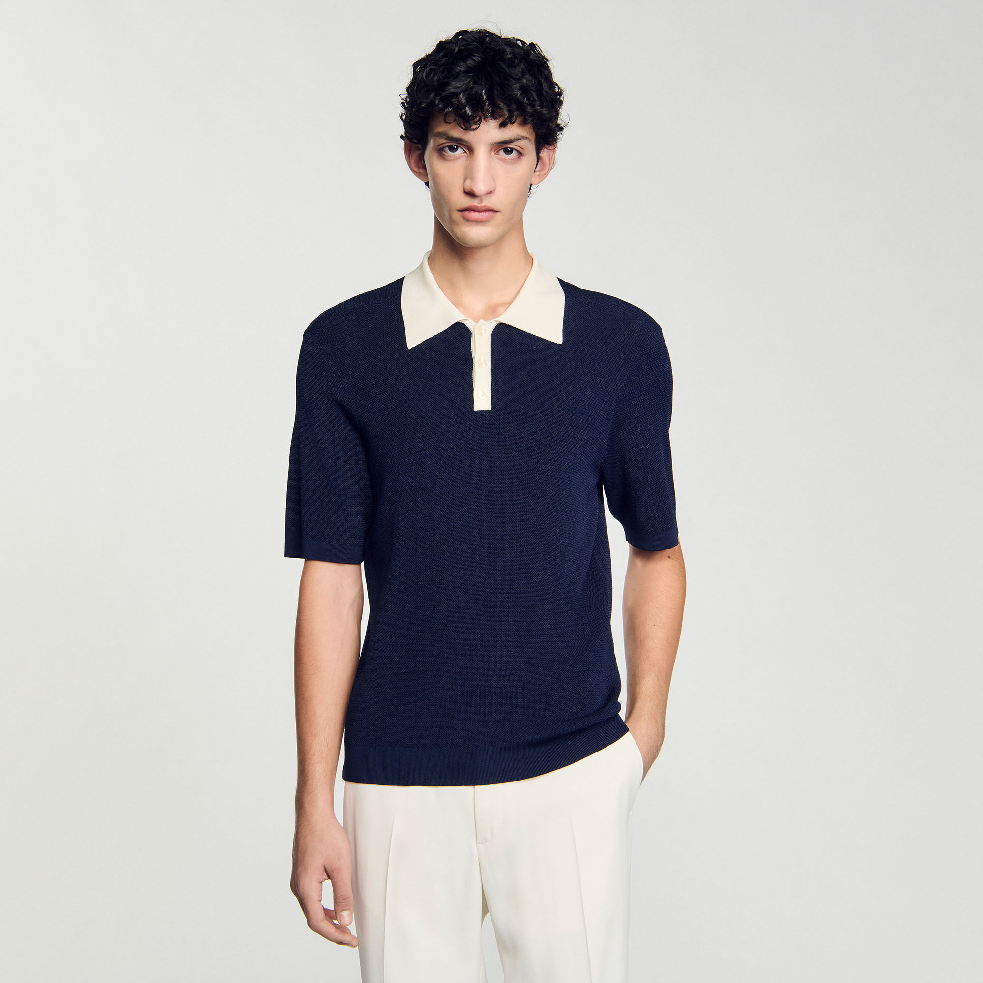 Zweifarbiges Poloshirt
