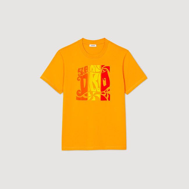 Baumwoll-T-Shirt mit Wellenmuster