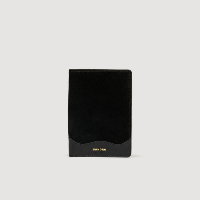 Passhülle aus Leder und Velours