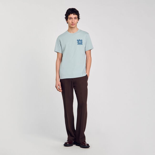 T-Shirt mit Blumendetail
