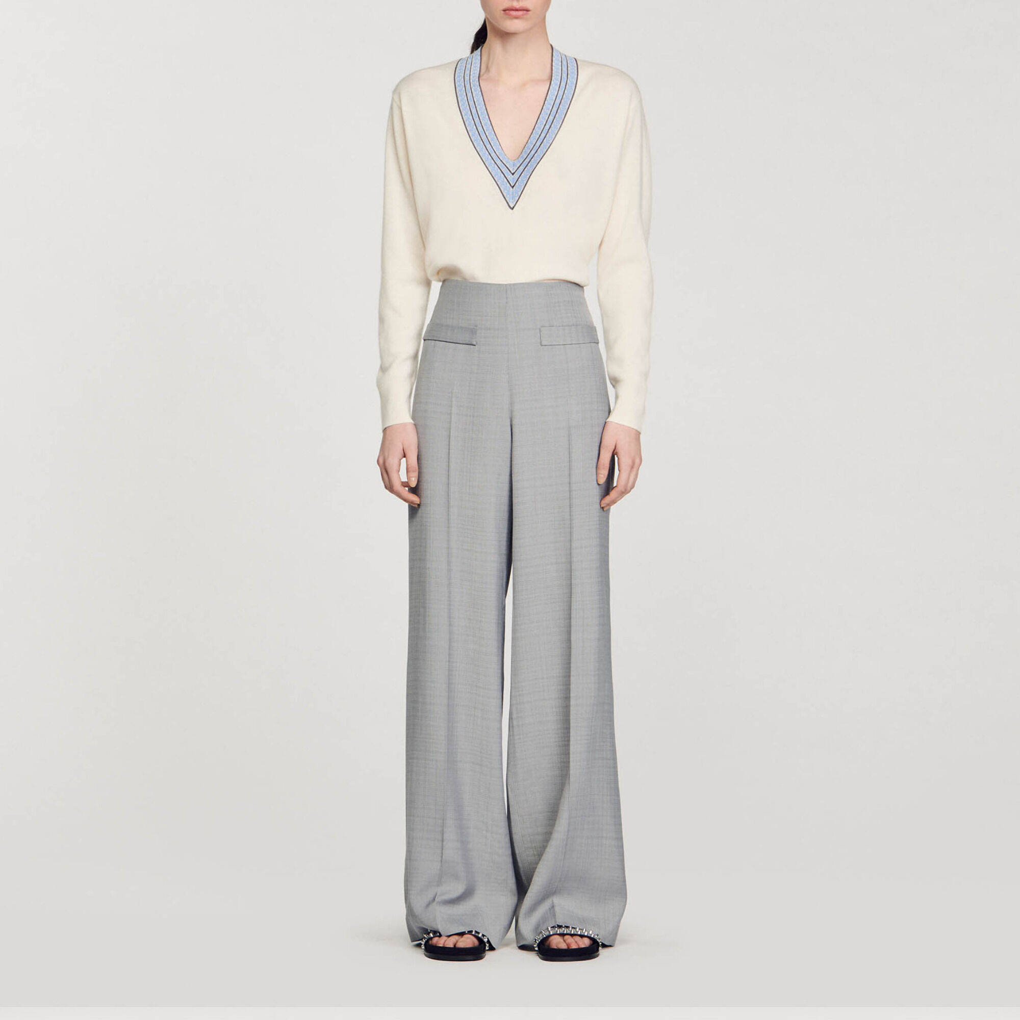 Schlaghose mit hohem Bund