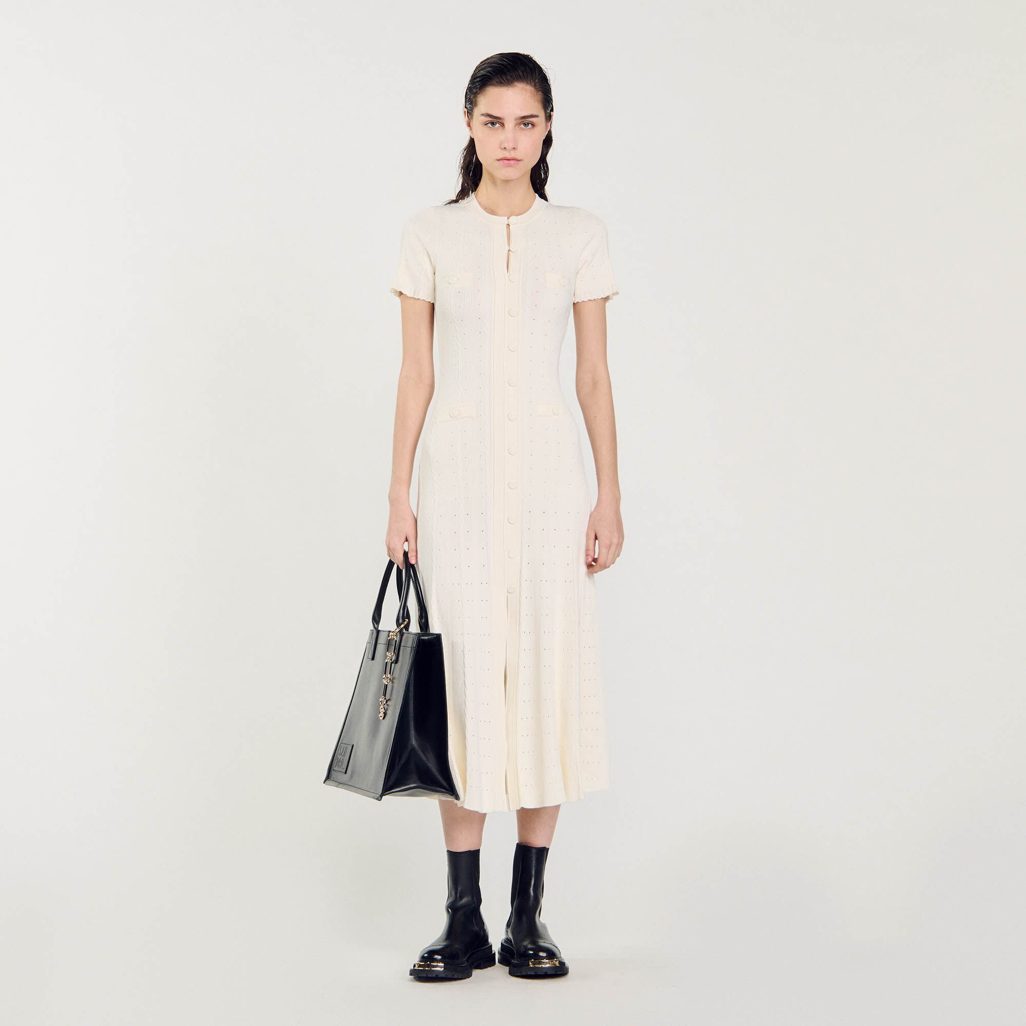Langes Strickkleid