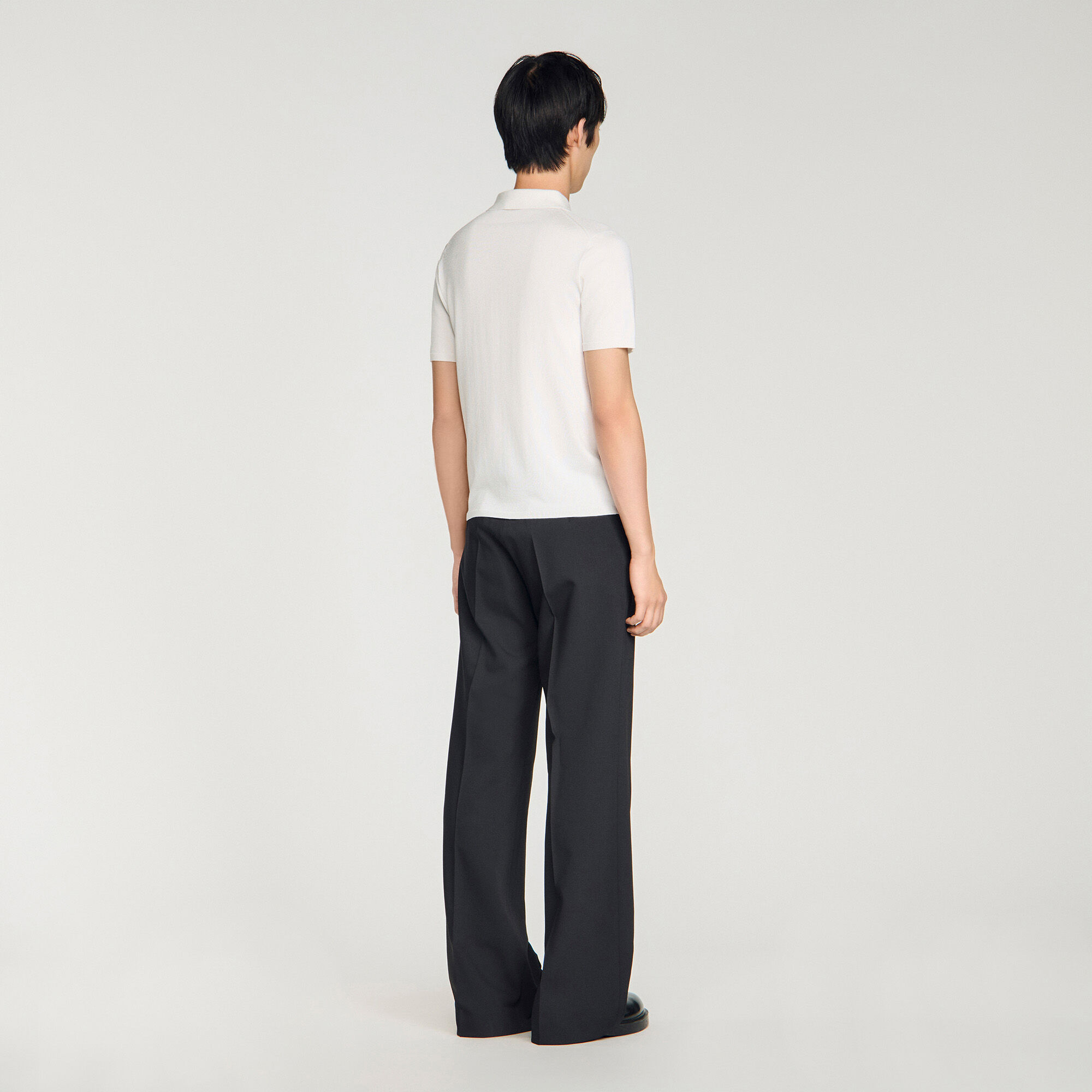 Strick-Poloshirt mit kurzen &Auml;rmeln