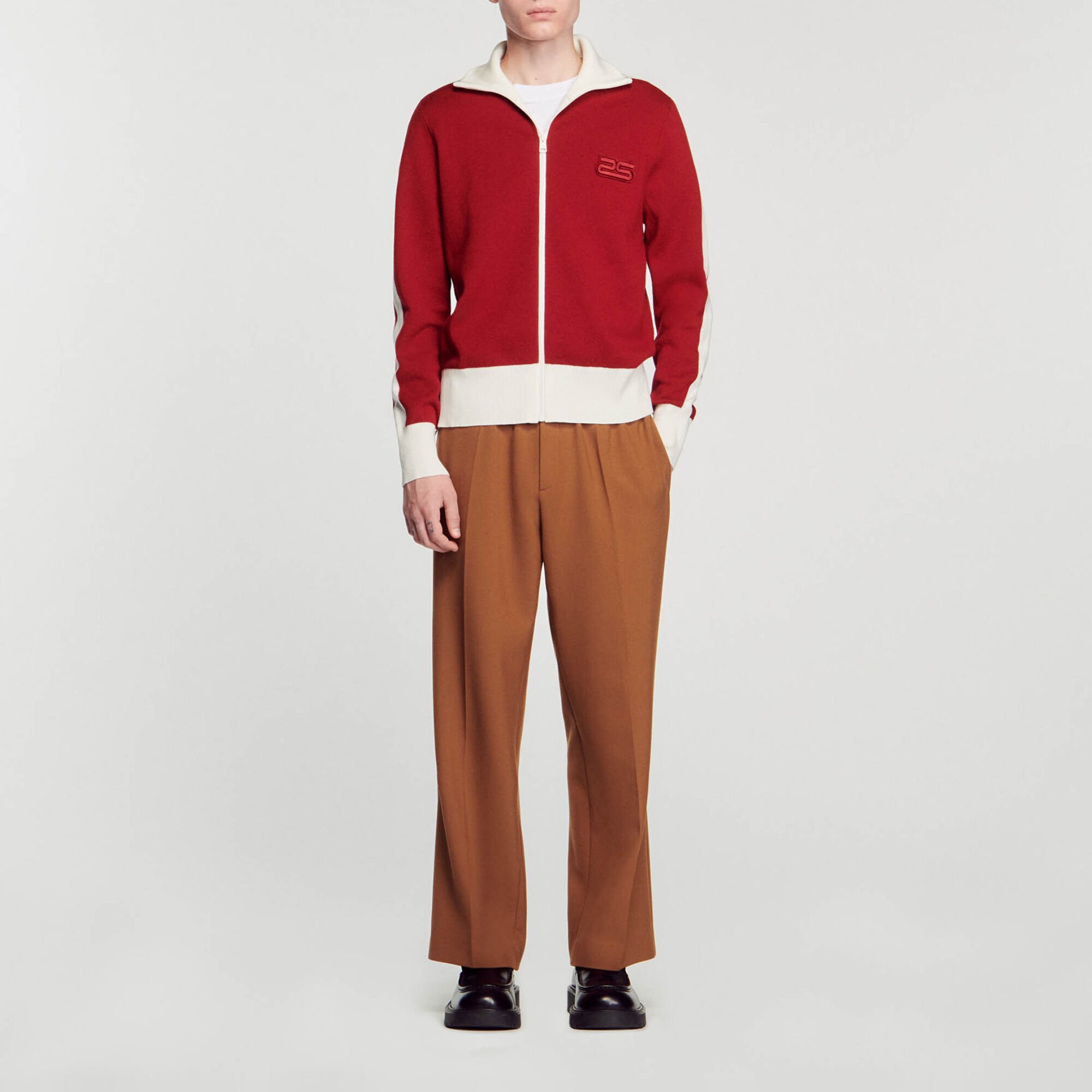 Zweifarbiger Strick-Cardigan