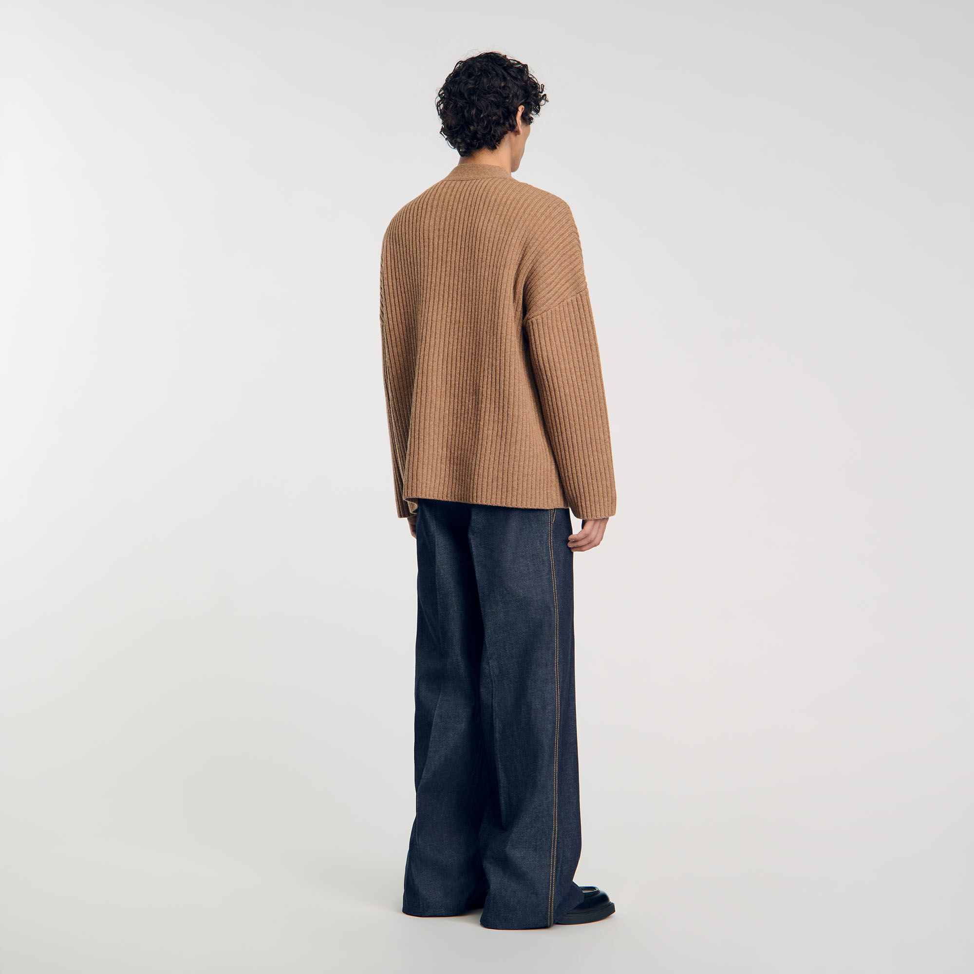 Oversize-Cardigan mit Rippenmuster