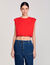 Kurzes drapiertes T-Shirt